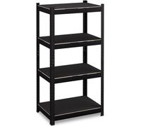 Étagère robuste Relaxdays, H x l x P 120 x 60 x 40 cm, 1 000 kg, 4 niveaux, acier, étagère de rangement pour cave ou garage, à assembler, noire