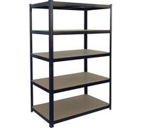 Étagère robuste Relaxdays, H x l x P : 180 x 100 x 40 cm, 875 kg, 5 niveaux, étagère de rangement pour cave, à assembler, noir/marron