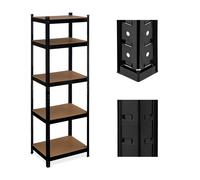 Étagère robuste Relaxdays, HBT 180 x 60 x 45 cm, 500 kg, 5 niveaux, cave, garage, étagère de rangement à assembler, acier, noir