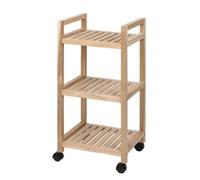 Etagere Roulette Bois, Desserte à Roulette Salle De Bain Bois, Acina, 3 Niveaux, Bois Certifié Fsc, 35x72x31 Cm, Marron - Wenko