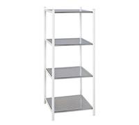 Etagere salle de bain blanc-chrome, L40 x H103 x P35 cm --