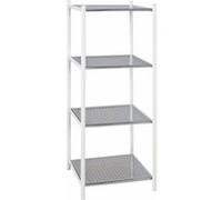 HAKU étagère chromé, Blanc, métal - Dim.: L 40 cm x H 103 cm x P 35 cm, Style: Modern
