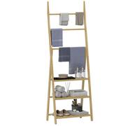 Étagère salle de bain - HOMCOM - pliable - 3 niveaux porte-serviettes - bambou - 53,5 x 30 x 153 cm - effet bois naturel