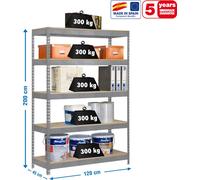 Etagère Sans Vis Bricoforte 1204-5 Chipboard Galva/bois Galva/bois 2000x1200x450 - Simonrack