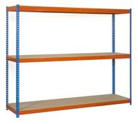 Etagère Sans Vis Ecoforte 1204-3 Chipboard 1500 Bleu/orang/bois Bleu/orange/bois 1500x1200x450 - Simonrack