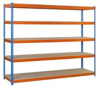Etagère Sans Vis Ecoforte 1207-5 Chipboard 2500 Bleu/orang/bois Bleu/orange/bois 2500x1200x750 - Simonrack