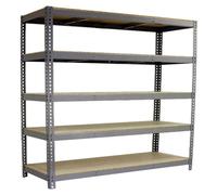 Etagère Sans Vis Simonforte 2409-5 Chipboard Gris/bois Gris/bois 2000x2400x900 - Simonrack
