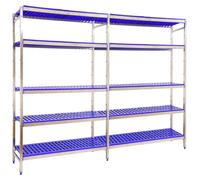 Etagère Sans Vis Simoninox Initial 5pp/2000x3290x400 A.inox/bleu 2000x3290x400 - Simonrack