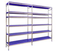Etagère Sans Vis Simoninox Initial 6pp/1600x2490x400 A.inox/bleu 1600x2490x400 - Simonrack