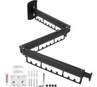 Étagère sèche pliable pour le balcon - Montage mural - Pour l'extérieur - Triple pliage - Noir