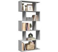 vidaXL Étagère séparatrice de pièce 5 Niveaux Sonoma Gris 70x24x161 cm, étagère, étagère à Livres, étagère de Rangement, bibliothèque