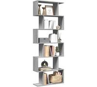 vidaXL Étagère séparatrice de pièce 6 Niveaux Sonoma Gris 70x24x193 cm, étagère, étagère à Livres, étagère de Rangement, bibliothèque