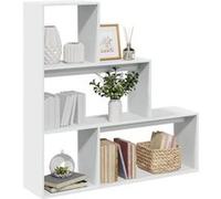 vidaXL Étagère séparatrice de pièce à 3 niveaux 123×29×123 cm Blanc – Bibliothèque