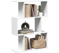vidaXL Bibliothèque séparateur de pièce à 3 Niveaux Blanc 70 x 24 x 97 cm Bois d'ingénierie
