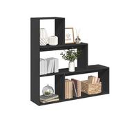 vidaXL Étagère séparatrice de pièce 3 niveaux 123x29x123 cm Noir