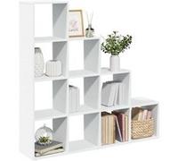 vidaXL Étagère séparatrice de pièce à 4 Niveaux Blanc 131,5x29x131,5cm, étagère, étagère à Livres, étagère de Rangement, bibliothèque
