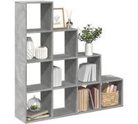 vidaXL Étagère séparatrice de pièce à 4 Niveaux Gris béton, étagère, étagère à Livres, étagère de Rangement, bibliothèque, Support de Rangement