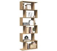 vidaXL Étagère séparatrice de pièce à 6 Niveaux chêne Artisanal, étagère, étagère à Livres, étagère de Rangement, bibliothèque, Support de Rangement