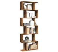 vidaXL Étagère séparatrice de pièce 6 niveaux vieux bois 70x24x193 cm Marron