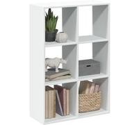 vidaXL Étagère séparatrice de pièce 6 compartiments bois d'ingénierie 69,5x29x103,5 cm blanc