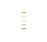 Étagère simple en placage de chêne clair beige, 4 étagères, à poser, droit - Hübsch, Mason - 45x45x180 cm