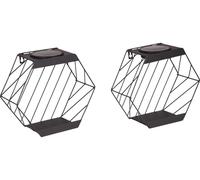 Étagère solaire pour plantes "Amara", lot de 2. Pot de fleurs en acier, avec revêtement par poudre. Dimensions approximatives : L28 x P11 x H25 cm