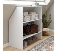 Etagère sous pente 2 niveaux TOMI 100 x 50 x 70/110 cm blanc