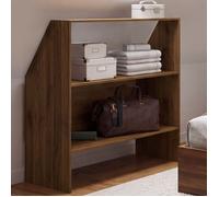 Etagère sous pente 2 niveaux TOMI 100 x 50 x 70/110 cm effet noyer