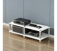 Étagère stéréo en Bois 2/3/4 Niveaux, Meuble de Rangement Audio et multimédia AV, Design Moderne pour Salon, Studio d'enregistrement et Salle de cinéma(White,47.2 * 18.9 * 16.5in)