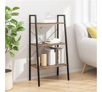 vidaXL Étagère sur pied 3 niveaux Marron foncé et noir 56x35x108 cm