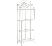 Étagère sur pied - étagère de stockage décorative - design pliable et durable | Couleur : blanc antique