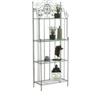 Étagère sur pied - étagère de stockage décorative - design pliable et durable | Couleur : vert antique