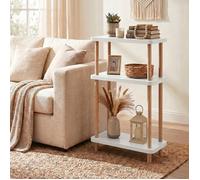 [en.casa] Étagère sur Pied Nampernu 62x40x18 cm Table d’Appoint Blanc | Bout de canapé, 3 niveaux, peu encombrant, chevet, salon, cuisine, salle de bains, chambre