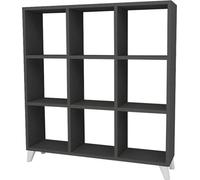 Étagère sur pied Nestly à 9 compartiments, carrée, 89 x 89 cm, anthracite