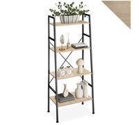 Étagère - TECTAKE - Étagère LIVERPOOL avec 4 étages en bois MDF au style industriel, 61,5 x 36,5 x 150 cm - Bois clair/Chêne Sonoma