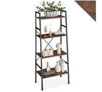 Étagère - TECTAKE - Étagère LIVERPOOL avec 4 étages en bois MDF au style industriel, 61,5 x 36,5 x 150 cm - Bois foncé