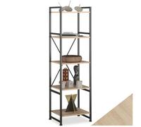 Étagère - TECTAKE - Étagère MANCHESTER avec 5 étages en bois MDF au style industriel, 47,5 x 34,5 x 151,5 cm - Bois clair