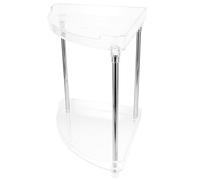 Étagère Triangulaire D’angle en Acier Inoxydable, Deux Niveaux, Rangement | Salle de Bain, la Cuisine, Structure Simple, Forte Capacité Portante, Décoration