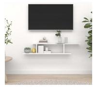 Étagère TV murale Blanc 125x18x23 cm Bois d'ingénierie Blanc G
