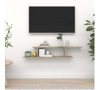 Étagère TV murale Chêne Sonoma - FHLKRB - 125x18x23 cm - Marron - Bois - Panneaux de particules