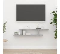 Étagère TV murale Gris béton 125x18x23 cm Bois d'ingénierie