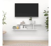 vidaXL Étagère TV murale – Blanc