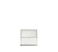 Etagère USM 2 étages largeur 78 cm 1 porte abattante en bas avec serrure blanc pur 78x74x38