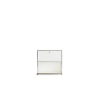 Etagère USM 2 étages largeur 78 cm 1 porte abattante en haut avec serrure blanc 78x74x38