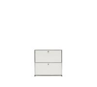 Etagère USM 2 étages largeur 78 cm portes abattantes sans serrure blanc pur 78x74x38