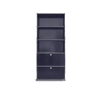 Etagère USM 5 étages largeur 78 cm 2 portes abattantes avec serrure gris anthracite 78x179x38