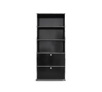 Etagère USM 5 étages largeur 78 cm 2 portes abattantes avec serrure noir graphite 78x179x38