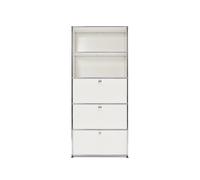 Etagère USM 5 étages largeur 78 cm 3 portes abattantes sans serrure blanc pur 78x179x38