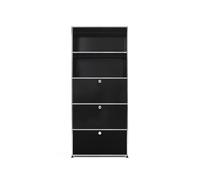 Etagère USM 5 étages largeur 78 cm 3 portes abattantes sans serrure noir graphite 78x179x38