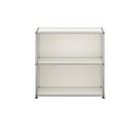 Etagère USM Haller largeur 78 cm 2 étages ouvert blanc pur 78x74x38